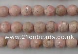 CRC452 15.5 inches 8mm faceted round Argentina rhodochrosite beads