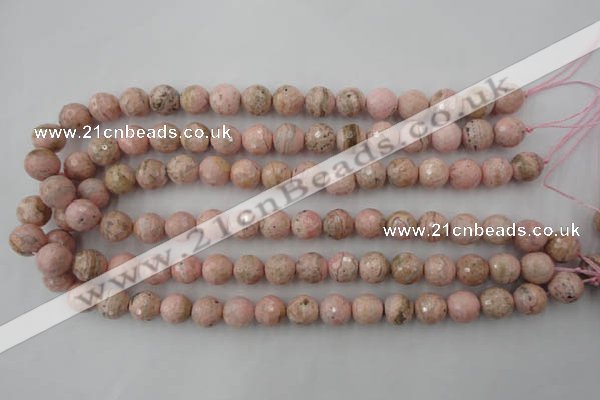 CRC452 15.5 inches 8mm faceted round Argentina rhodochrosite beads