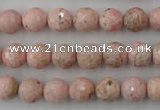 CRC453 15.5 inches 10mm faceted round Argentina rhodochrosite beads