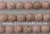 CRC454 15.5 inches 12mm faceted round Argentina rhodochrosite beads