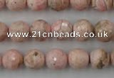 CRC455 15.5 inches 14mm faceted round Argentina rhodochrosite beads