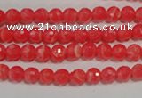 CRC511 15.5 inches 6mm faceted round synthetic rhodochrosite beads