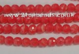 CRC511 15.5 inches 6mm faceted round synthetic rhodochrosite beads