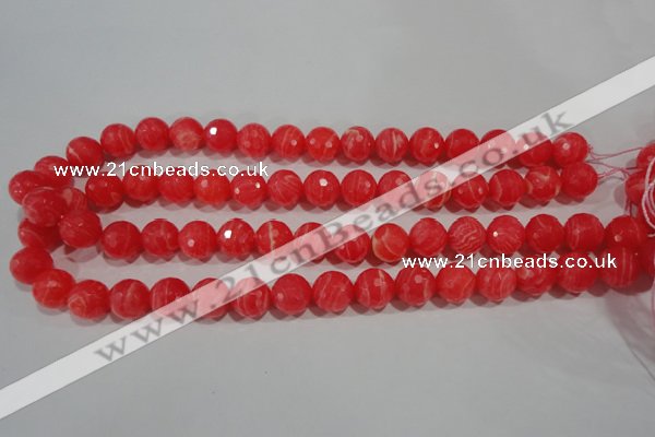 CRC514 15.5 inches 12mm faceted round synthetic rhodochrosite beads
