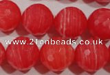 CRC517 15.5 inches 18mm faceted round synthetic rhodochrosite beads