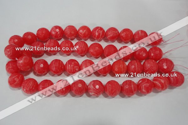 CRC517 15.5 inches 18mm faceted round synthetic rhodochrosite beads