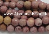 CRC58 15.5 inches 8mm faceted round rhodochrosite gemstone beads