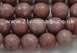 CRC60 15.5 inches 12mm faceted round rhodochrosite gemstone beads