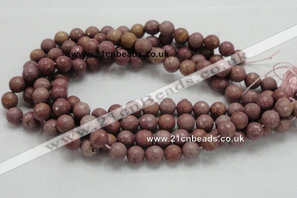 CRC60 15.5 inches 12mm faceted round rhodochrosite gemstone beads