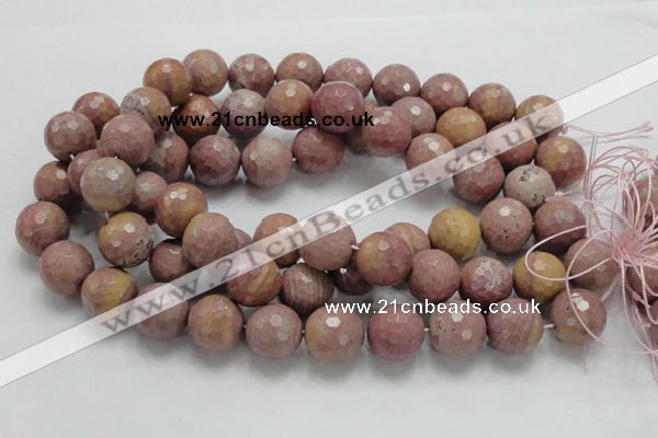 CRC63 15.5 inches 18mm faceted round rhodochrosite gemstone beads