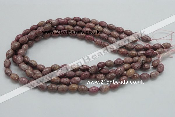 CRC65 15.5 inches 8*12mm rice rhodochrosite gemstone beads