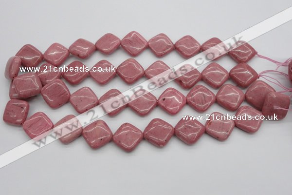 CRC685 15.5 inches 18*18mm diamond rhodochrosite beads wholesale