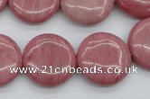 CRC693 15.5 inches 20mm flat round rhodochrosite beads wholesale