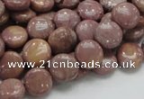 CRC71 15.5 inches 10mm flat round rhodochrosite gemstone beads