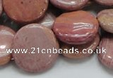 CRC74 15.5 inches 20mm flat round rhodochrosite gemstone beads