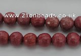 CRC802 15.5 inches 8mm faceted round Brazilian rhodochrosite beads