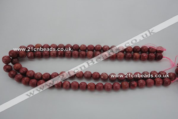 CRC802 15.5 inches 8mm faceted round Brazilian rhodochrosite beads