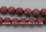 CRC803 15.5 inches 10mm faceted round Brazilian rhodochrosite beads