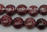 CRC814 15.5 inches 12mm flat round Brazilian rhodochrosite beads