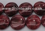 CRC817 15.5 inches 18mm flat round Brazilian rhodochrosite beads