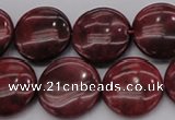 CRC818 15.5 inches 20mm flat round Brazilian rhodochrosite beads