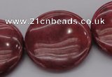 CRC820 15.5 inches 30mm flat round Brazilian rhodochrosite beads