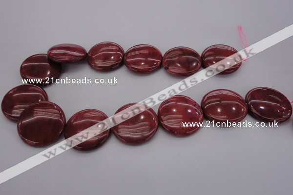 CRC820 15.5 inches 30mm flat round Brazilian rhodochrosite beads