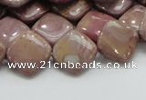 CRC85 15.5 inches 13*13mm diamond rhodochrosite gemstone beads