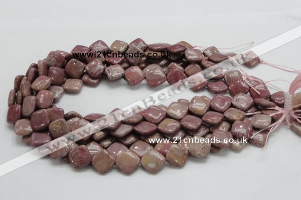 CRC85 15.5 inches 13*13mm diamond rhodochrosite gemstone beads