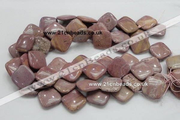 CRC86 15.5 inches 25*25mm diamond rhodochrosite gemstone beads