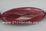 CRC862 15.5 inches 25*50mm faceted oval Brazilian rhodochrosite beads