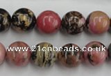 CRD04 15.5 inches 12mm round natural rhodonite gemstone beads