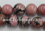 CRD06 15.5 inches 16mm round natural rhodonite gemstone beads