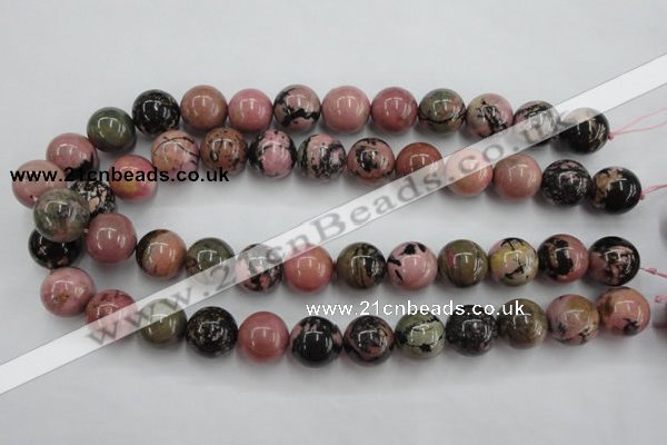 CRD06 15.5 inches 16mm round natural rhodonite gemstone beads