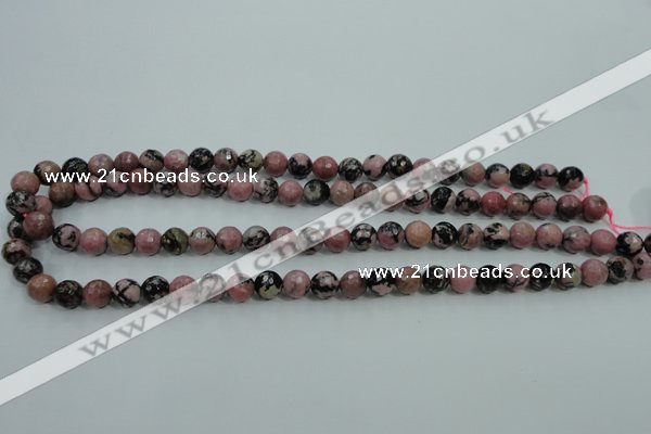 CRD11 15.5 inches 6mm faceted round rhodonite gemstone beads