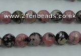 CRD12 15.5 inches 8mm faceted round rhodonite gemstone beads