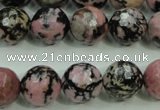 CRD17 15.5 inches 16mm faceted round rhodonite gemstone beads