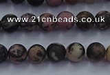 CRD23 15.5 inches 4mm round matte rhodonite beads wholesale