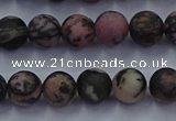 CRD24 15.5 inches 6mm round matte rhodonite beads wholesale