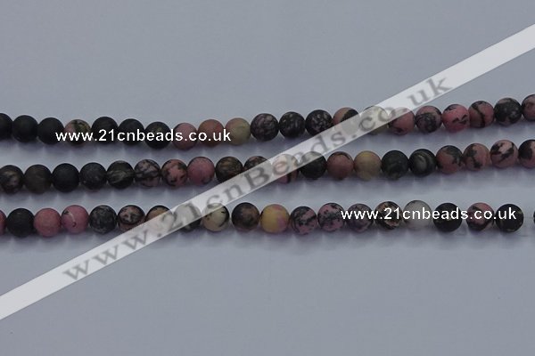 CRD24 15.5 inches 6mm round matte rhodonite beads wholesale