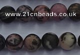 CRD25 15.5 inches 8mm round matte rhodonite beads wholesale