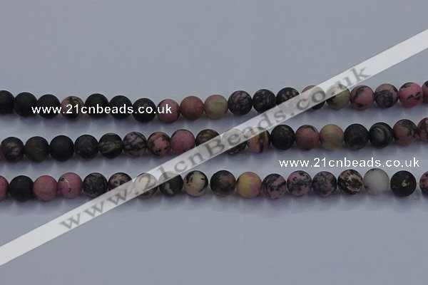 CRD25 15.5 inches 8mm round matte rhodonite beads wholesale