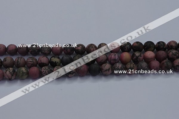 CRD26 15.5 inches 10mm round matte rhodonite beads wholesale