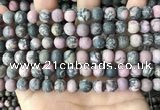 CRD32 15.5 inches 8mm round matte rhodonite beads wholesale