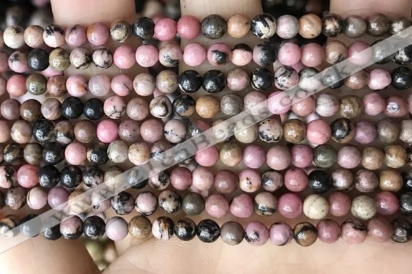 CRD350 15.5 inches 4mm round rhodonite beads wholesale