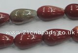 CRE04 16 inches 10*20mm teardrop natural red jasper beads wholesale