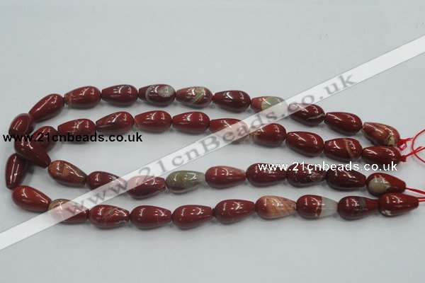 CRE04 16 inches 10*20mm teardrop natural red jasper beads wholesale