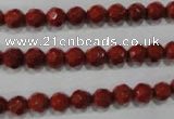 CRE101 15.5 inches 6mm faceted round red jasper beads wholesale