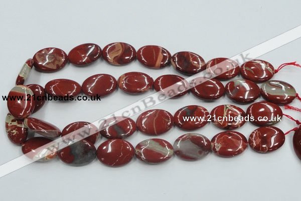 CRE12 16 inches 18*25mm oval natural red jasper beads wholesale