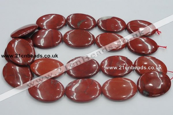 CRE14 16 inches 30*40mm oval natural red jasper beads wholesale